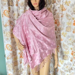 100% silk scarf Pink 28x80”